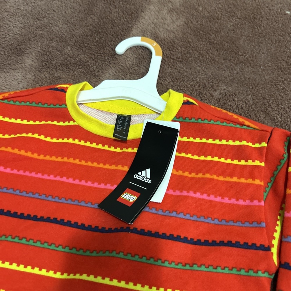 Adidas x Lego H65342 Toddler Bodysuit Stripe Red Yellow ( 3T ) - Picture 4 of 5